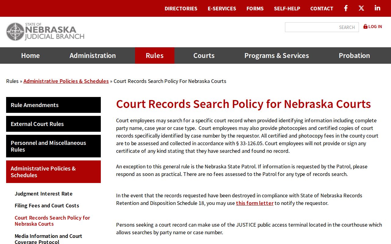 Seward County case search court-record search policy