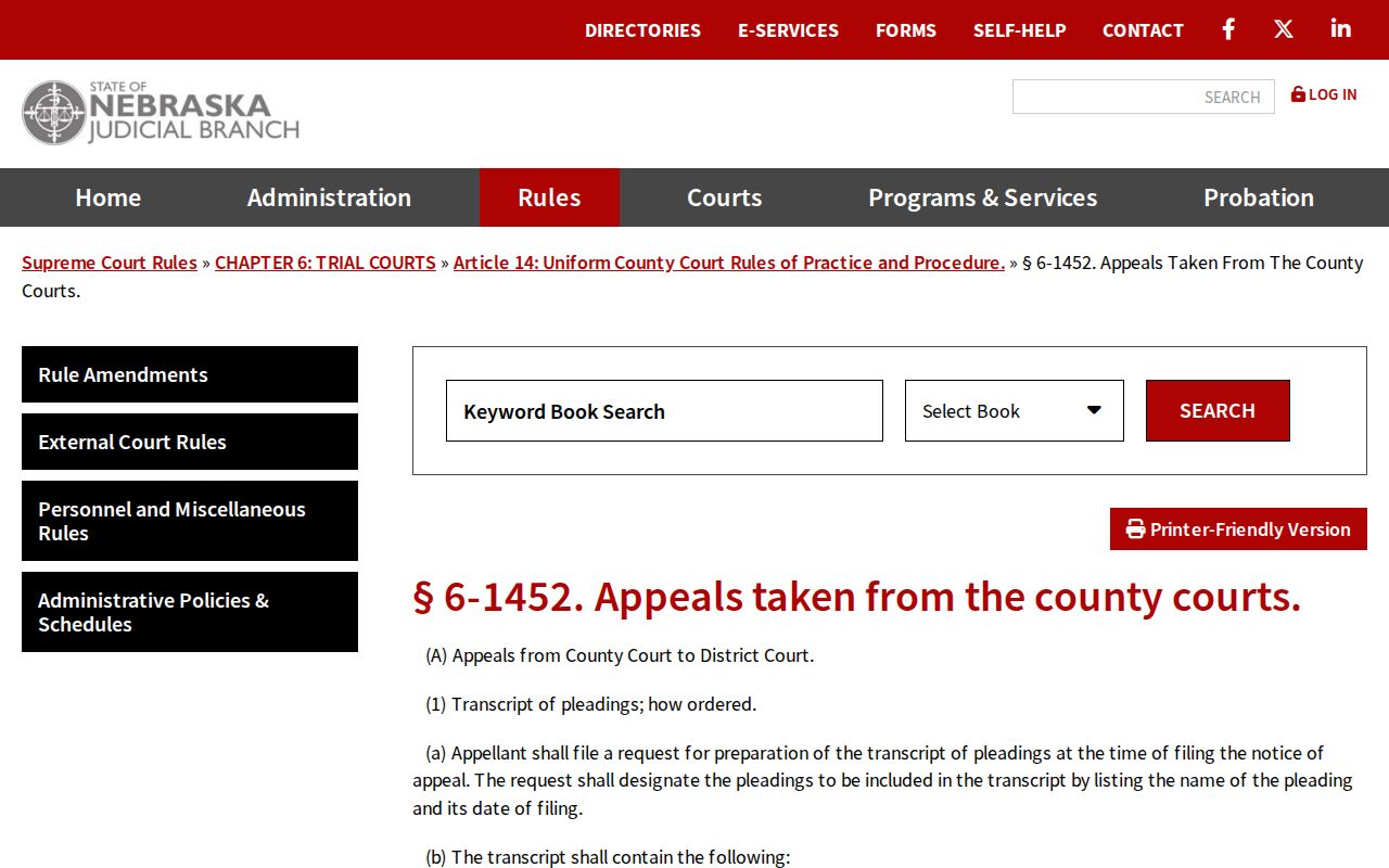 Seward County civil docket County Court appeal rule source