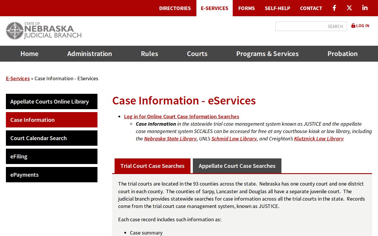 Seward County court docket JUSTICE public case information service