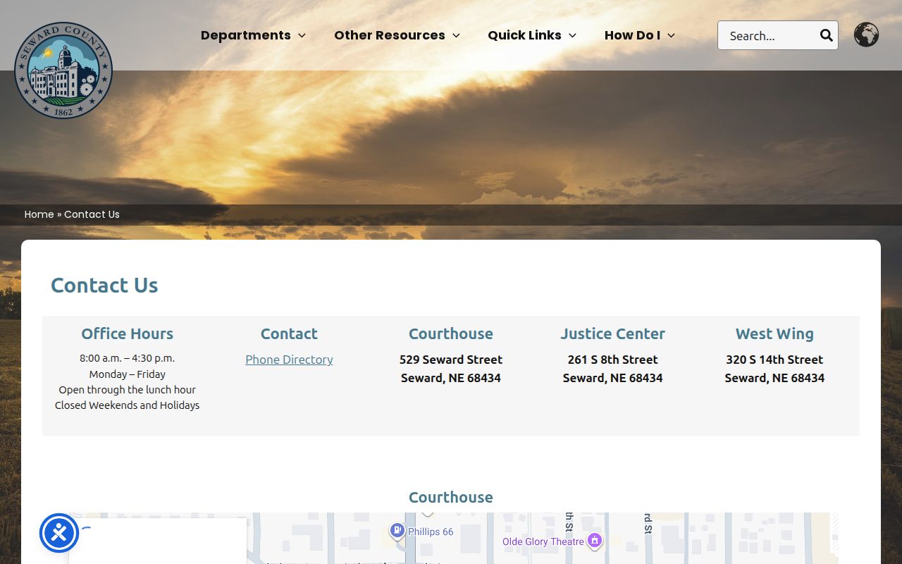 Seward County court docket Justice Center and courthouse addresses
