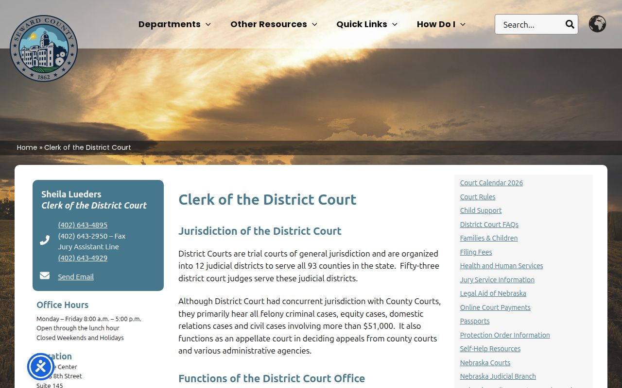 Seward County court docket District Clerk records office