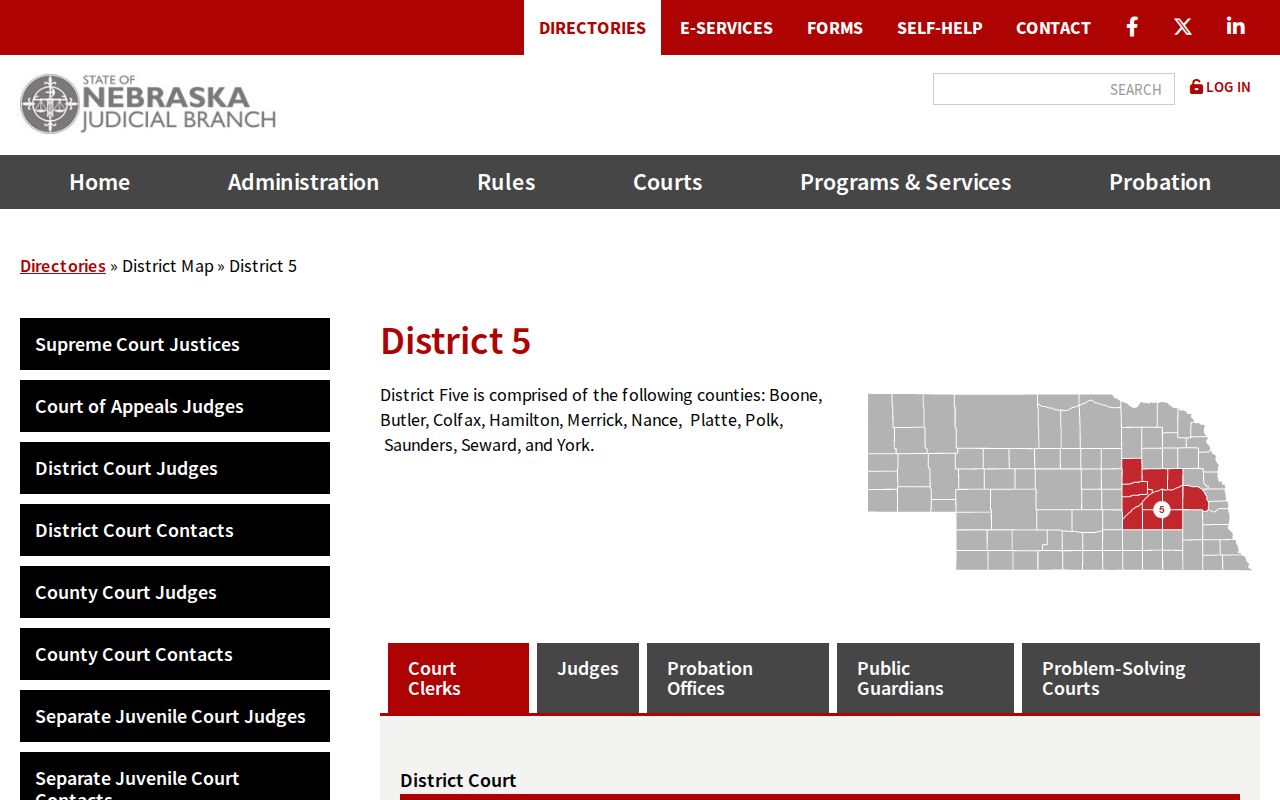 Seward County court docket Fifth Judicial District directory and problem-solving court access